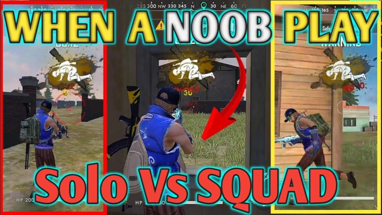 What Happen When A Noob Play Solo vs Squad in Free Fire Ranked Match ...