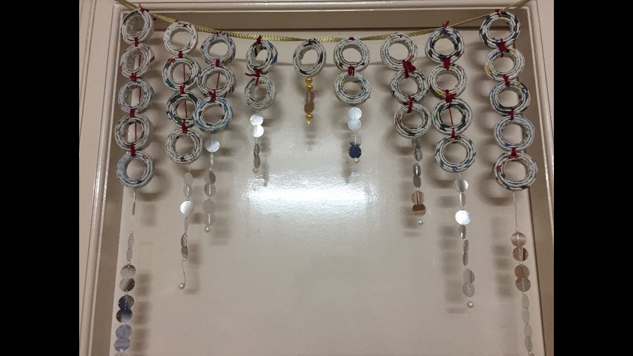 DIY Newspaper wall/Door hanging | Newspaper Crafts| Home decor | Bestfromwaste