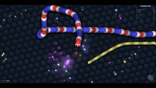 a Slither.io Snake game at 4x speed, Reaching #1 on the Leaderboard! screenshot 1