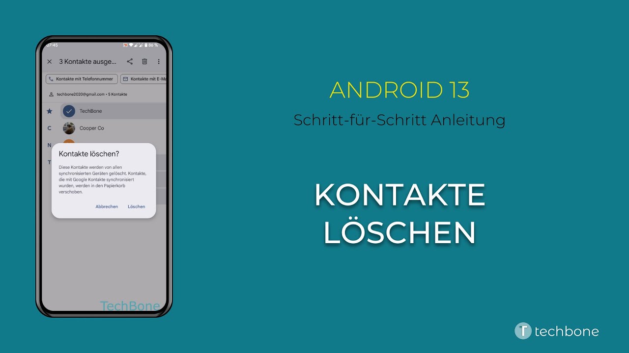 Kontakte löschen [Android 13]