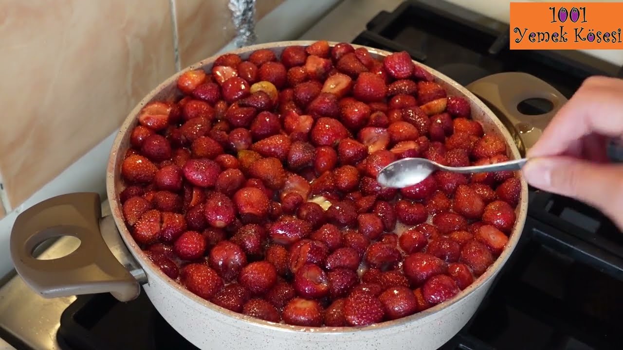 3KG ÇİLEKTEN TAM KIVAMINDA ÇİLEK REÇELİ #1001yemekköşesi 