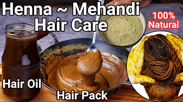 Mehandi Hair Pack Recipe ~ Black & Silky Hair | Henna Hair Oil Natural Remedy for Hair Loss Problem