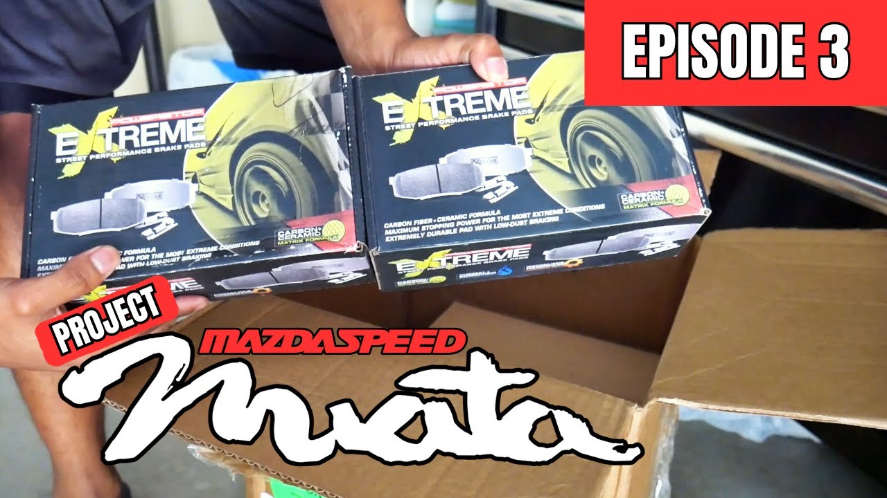 Powerstop brake pads + drilled/slotted rotors on the Miata!