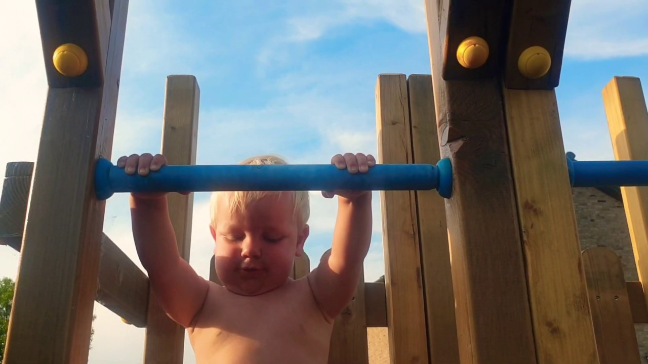 Toddler tries pullups YouTube