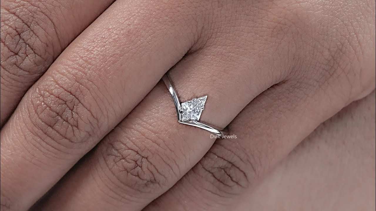 Kite Cut Lab Grown Diamond Solitaire Ring 