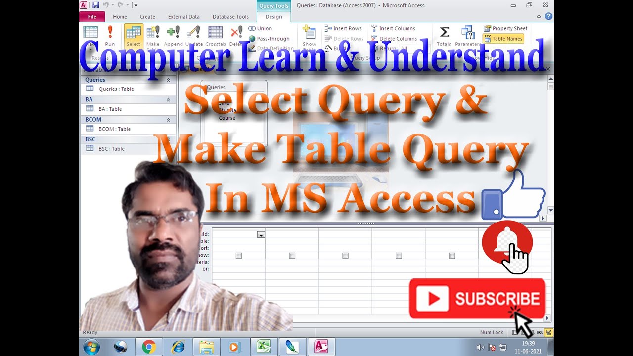 How to Use Query Design (Select Query and Make Table Query) in MS ...