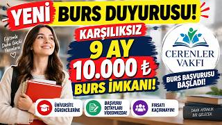 🎓YENİ BURS DUYURUSU! KARŞILIKSIZ 9 AY 10.000 ₺ BURS İMKÂNI! BAŞVURULAR BAŞLADI! #2026yks #yks2026