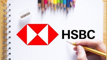 HSBC logo drawing | How to draw HSBC Bank logo