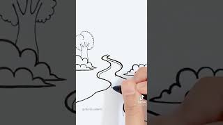 Tutor Gambar Sungai dan Pemandangan Sekitar Tutor Gambar Sungai dan Pemandangan Sekitar