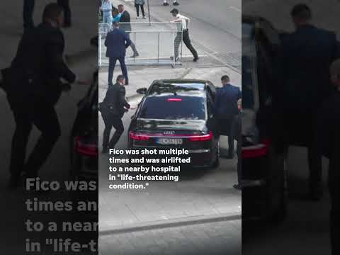 Slovakian Prime Minister Robert Fico shot, critically wounded in assassination attempt #Shorts