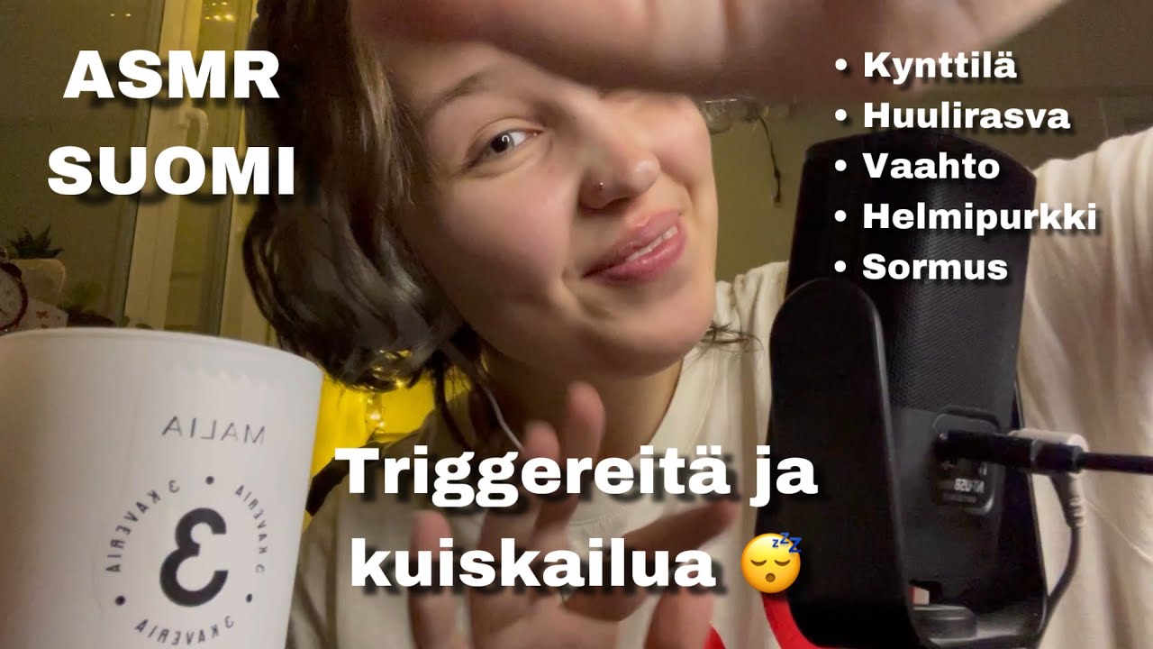 ASMR Suomi /  Erilaisia ääniä ja rentoa kuiskailua😴✨