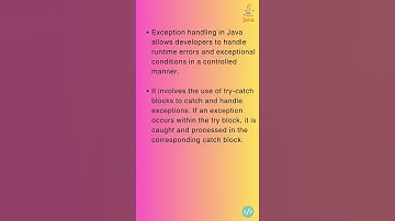Explain the concept of exception handling in Java. | #shorts#javabasics  #javaconcepts  #java