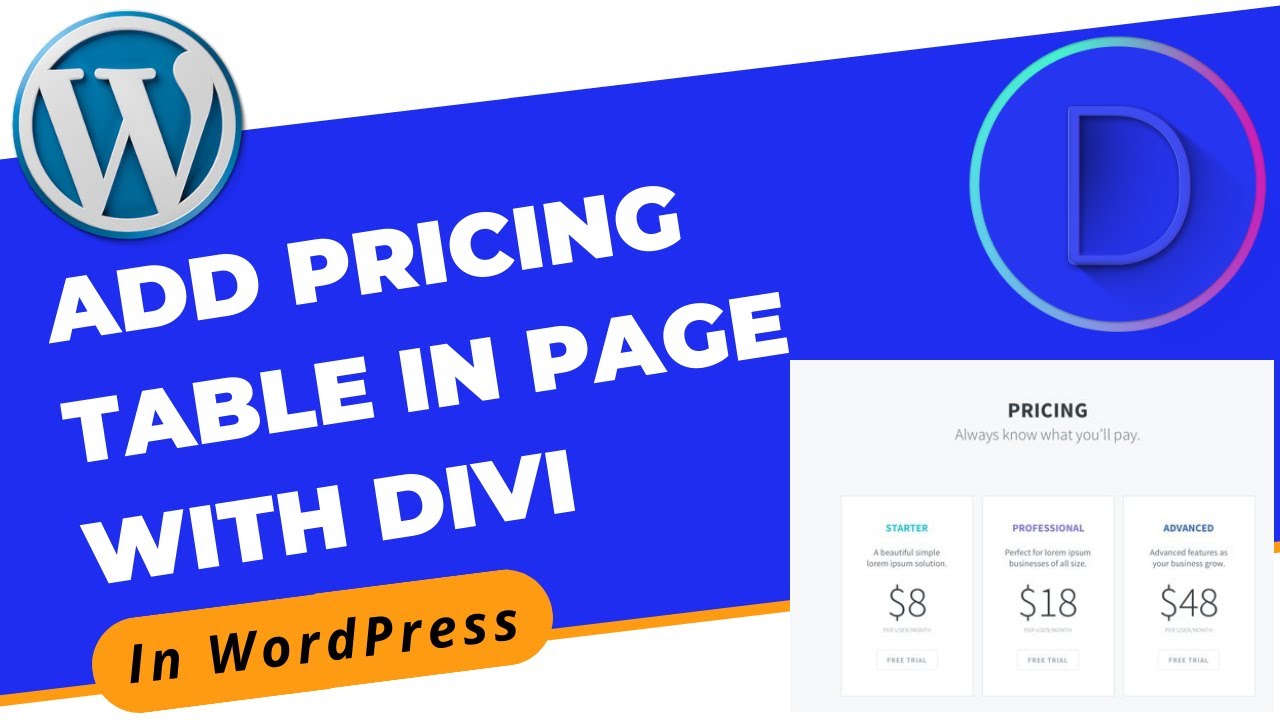 How to Add Pricing Table in Page With Divi Builder in WordPress | Divi Page Builder Tutorial 2022