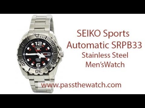 Seiko 5 Sports Automatic SRPB33 Stainless Steel Men's Watch for Sale