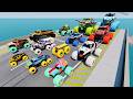Small to Giant Monster Trucks Vs Giant Dummy Vs Great White Shark New Challenge BeamNG Random