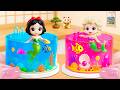 Ocean Princess Cake 🌊 可愛らしいミニチュアレインボープリンセスゼリーケーキのアイデア 🌊 Sweet Japan