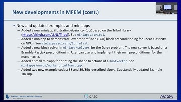 MFEM Workshop 2024 | Recent Developments