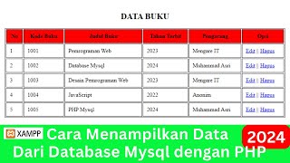 Cara Menampilkan Data Dari Database Mysql Dengan PHP 2024 - PHP dan MYSQL Tutorial 2024