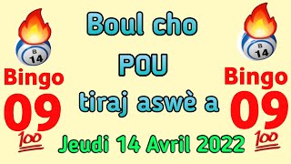 Boul cho pou tiraj aswe a 14 Avril 2022 Bingo Lotto4 Maryaj