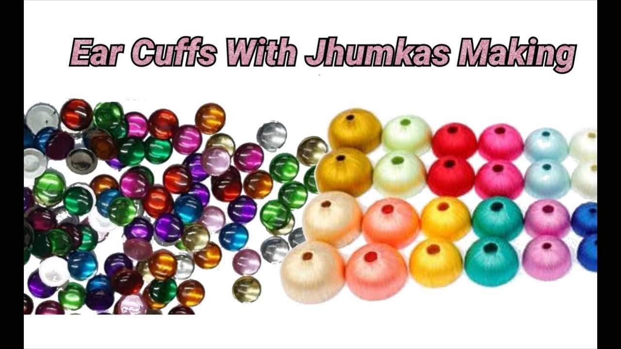 Stunning jhumkas with ear cuffs making with Kundans YouTube