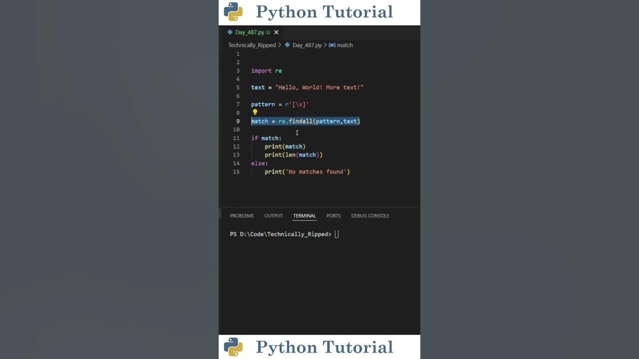 Counting Spaces With Regular Expressions | Python Tutorial - YouTube