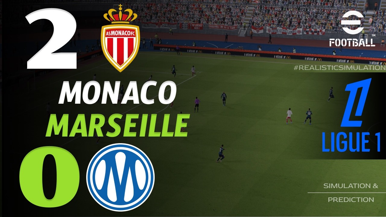 🔴 Résumé : Monaco vs Marseille 2 - 0 I HIGHLIGHTS | Ligue 1 2026/27 – Simulation Efootball Pes21