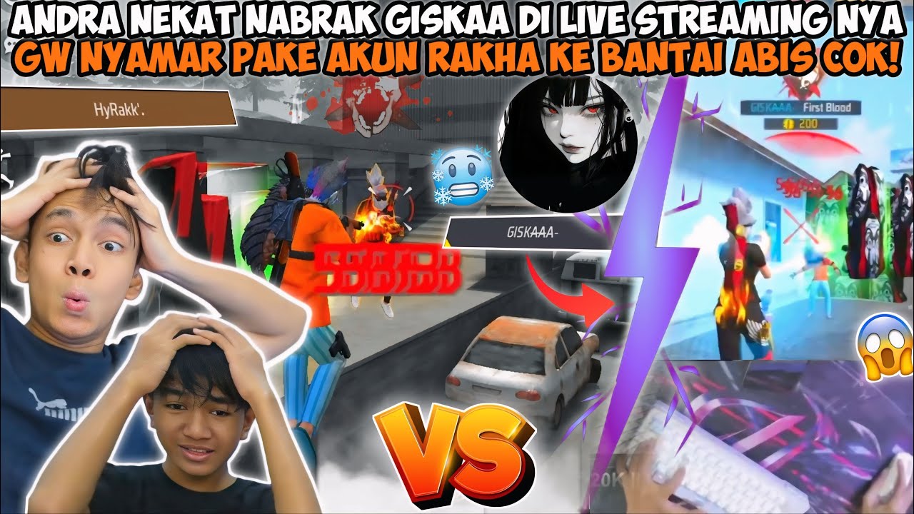 ANDRA NEKAT NABRAK GISKAA DI LIVE STREAMING NYA! GW NYAMAR PAKE AKUN RAKHA MALAH DI BANTAI ABIS COK😱