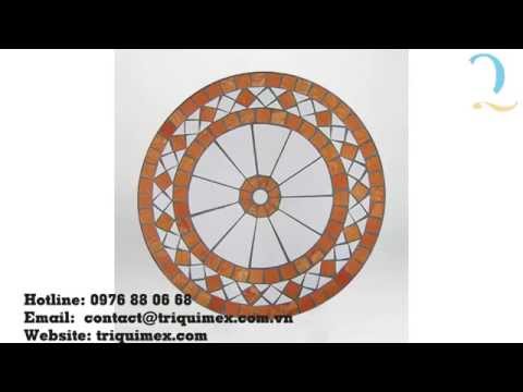 Mẫu bàn sắt mặt tròn khảm mosaic tại cơ khí Triquimex