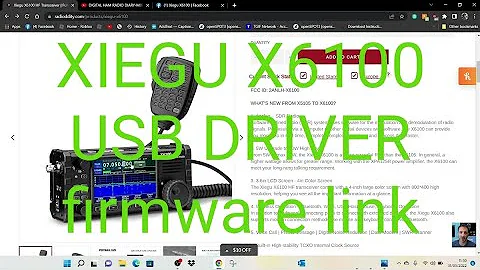 XIEGU X6100 - USB Driver - Firmware Links - Radiodity