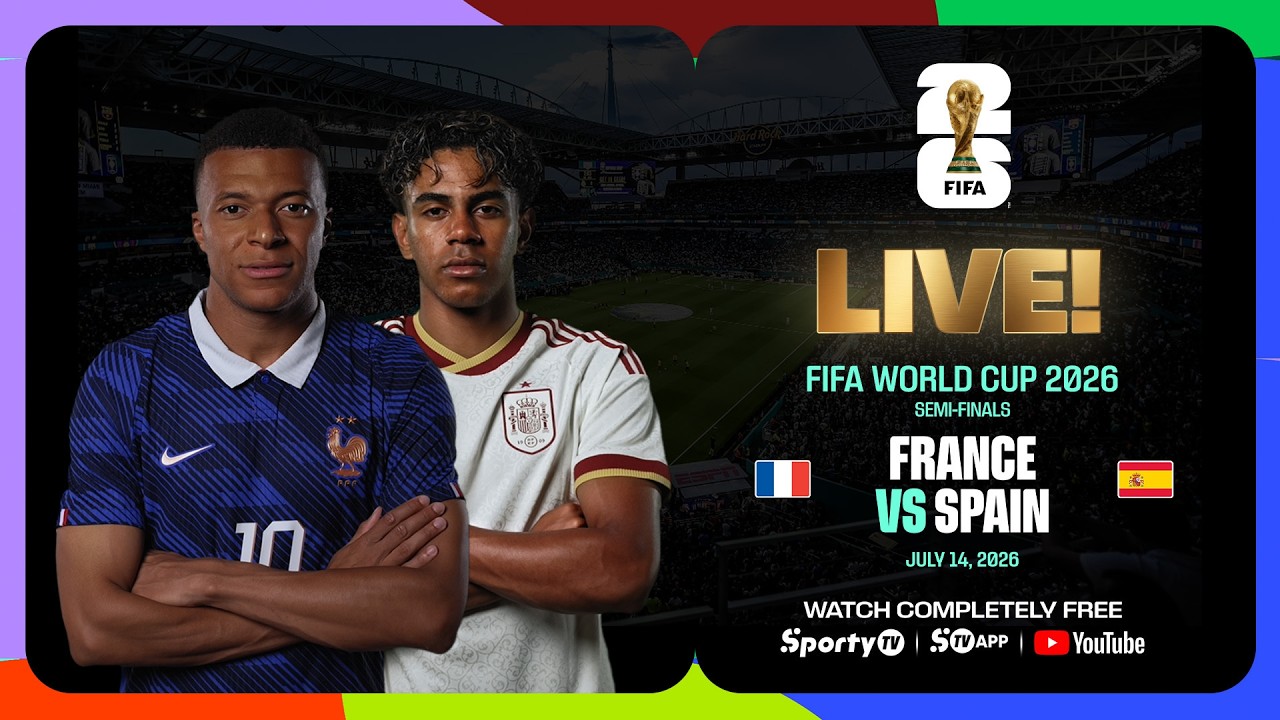 LIVE | France vs Spain | FIFA World Cup 2026™ Semifinals | SportyTV GH