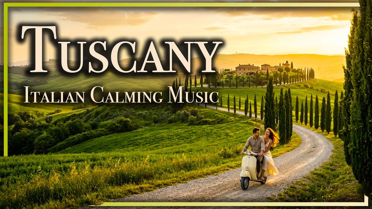 Tuscany Italy 4K 🇮🇹 Relaxing Italian Music, Scenic Landscapes, Calming Villages & Vineyards | 2H