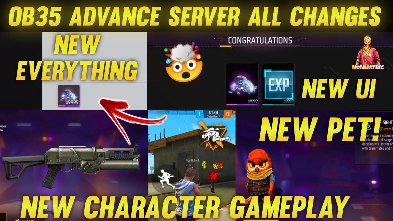 Advance Server 🤯 Diamonds !New Character Gameplay, Pet Hoot Ability, Gun | OB35 Update | Free Fire🔥