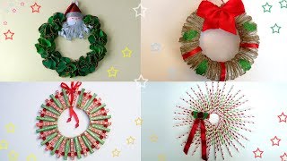 DIY ROOM DECOR! 4 Christmas Wreaths Ana | DIY Crafts