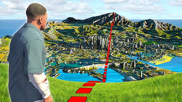 Crossing the entire GTA 5 map in a completely straight line...