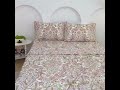 Pink Paisley Floral Bed Sheets Set 100% Cotton Percale Sheets King Size Green Leaves Printed Boho