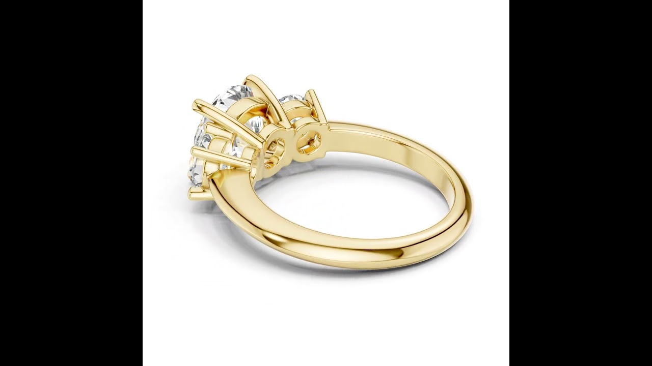 Round Cut Triple Stone Ring