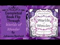 Completed book flip through  worlds of wonder by johanna basford adult coloring