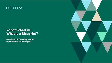 Robot Schedule | What Is a Blueprint?