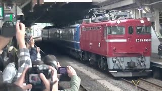 【汽笛あり•回送】 ED75-757+12系3両 仙山線紅葉号 仙台駅回送発車2