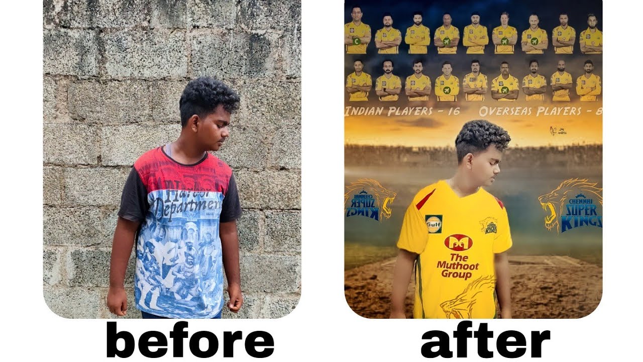 CSK  TEAM photo editing tutorial in Tamil