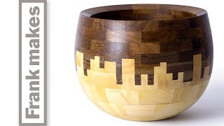 Making a Walnut and Maple Cityscape Bowl