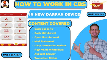 How to Work on CBS! Unified Darpan Android App! New Darpan device2.0#gds #postoffice #cr7 #bpm
