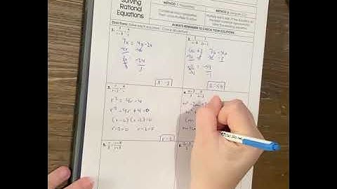 Solving Rational Equations Notes (Part 1)