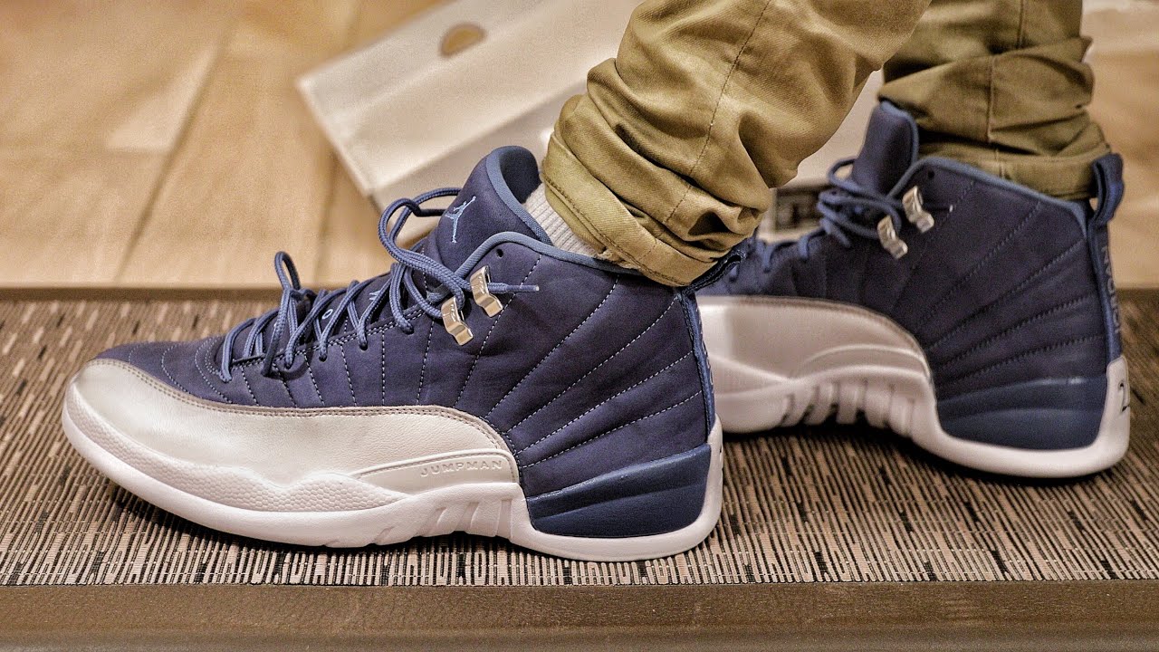 Foot Indigo Retro 12 Giày Nike Air Jordan Retro Low 'Indigo Haze