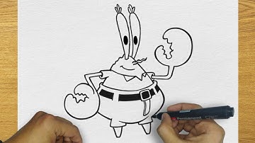 HOW TO DRAW MR KRABS FROM SPONGEBOB STEP BY STEP