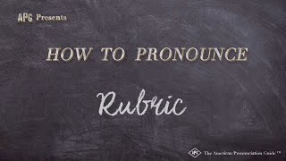How to Pronounce Rubric (Real Life Examples!) How to Pronounce Rubric (Real Life Examples!)