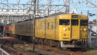 【4K】JR山陽本線　普通列車115系電車　ｵｶA-01編成+ｵｶD-27編成