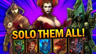 7 BEST SOLO CHAMPIONS to CHEESE Dungeon Bosses?! - Raid: Shadow Legends Tier List Guide