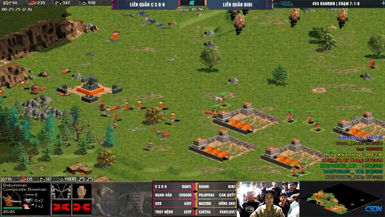 CAO THỦ ĐẠI CHIẾN | Team Chim Sẻ Đi Nắng vs Team BiBi | 4vs4 Random | 25/11/2023 #aoe #chimsedinang