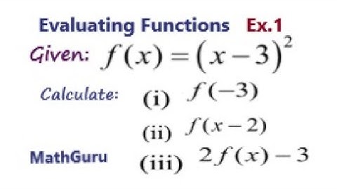 Evaluating Functions | Examples 1